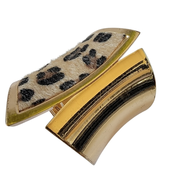 VTG Leoprad Gold Chunky Bracelet Grunge Whimsygoth Retro Boho Southwestern - Picture 1 of 12
